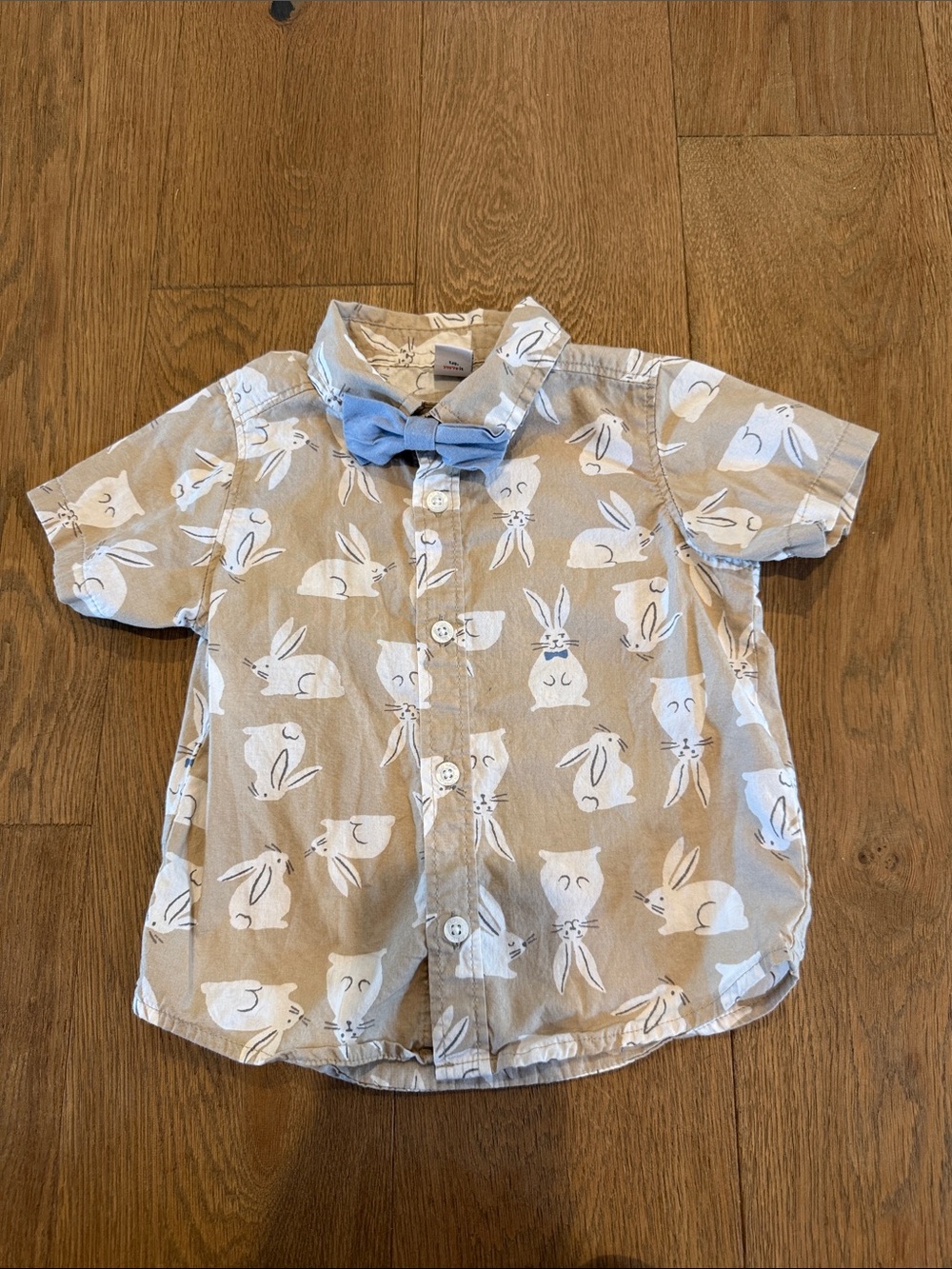 Bunny Bow Tie Button Down Shirt - 2T